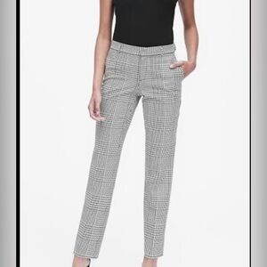 Banana Republic Black and White Glenn Plaid Sloan Pant